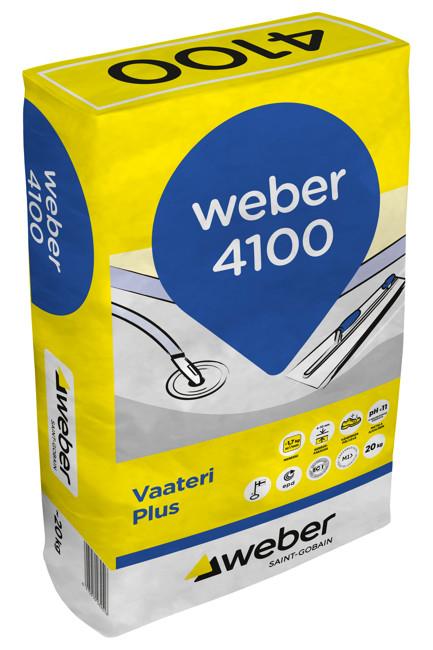 Lattiatasoite Weber 4100 Vaateri Plus 20 kg