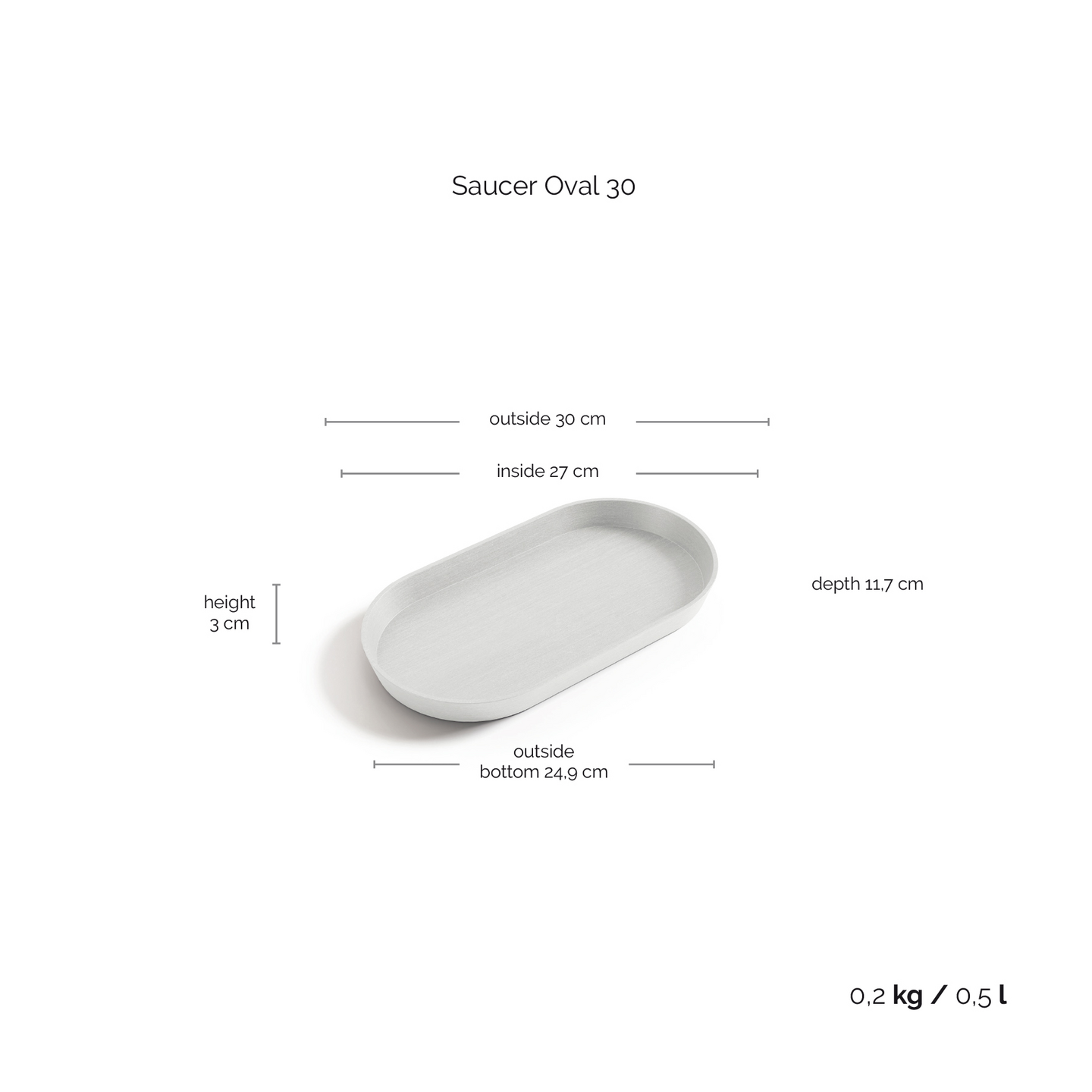 Aluslautanen Ecopots Tokio 30cm valkoinen