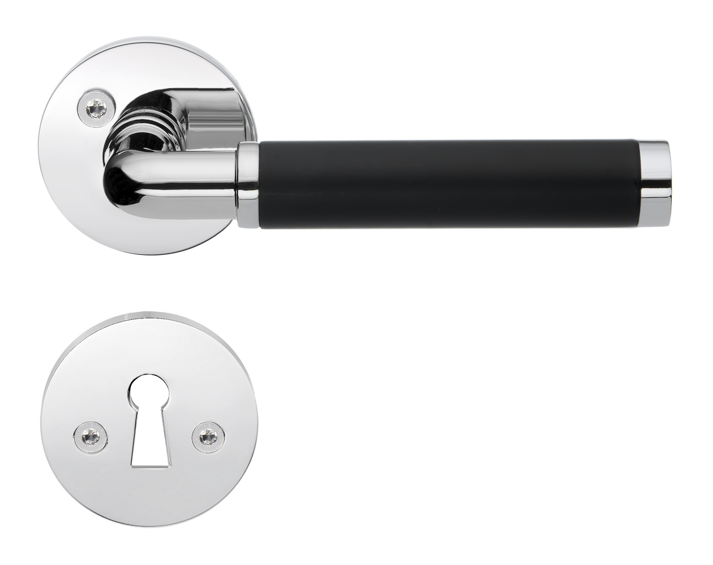 Sisäovenpainike Beslagsboden B843BKN kiiltävä kromi/musta