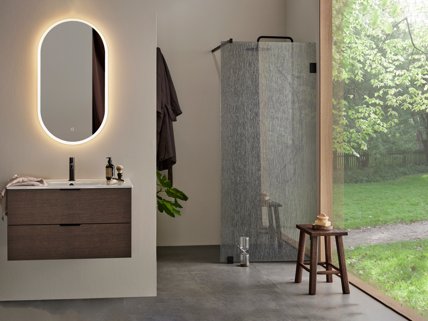 DUSCHVÄGG HAFA INFINITY LACE 80 SVART