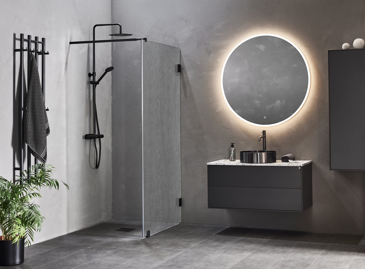 DUSCHVÄGG HAFA INFINITY LACE 80 SVART