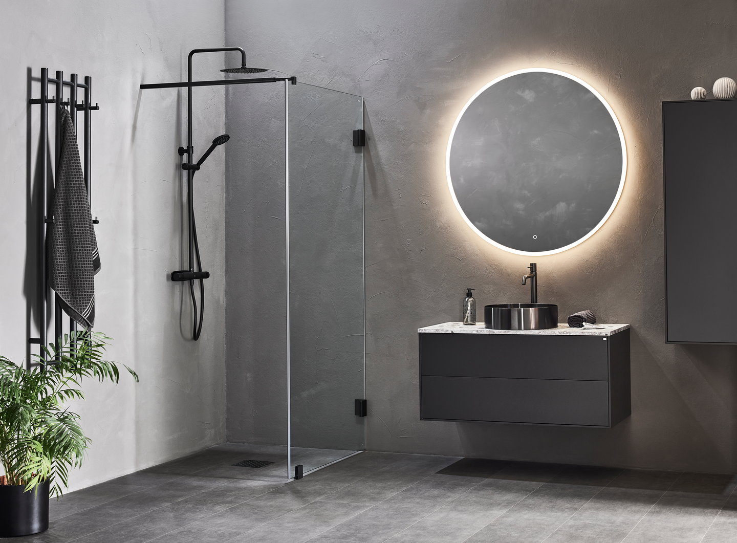 DUSCHVÄGG HAFA INFINITY 80 SVART