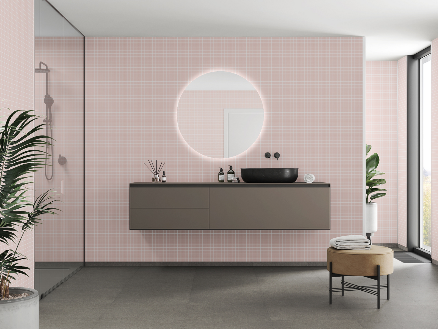 Sisustuslevy Fibo 5218M0303 Dusky Pink 3x3cm