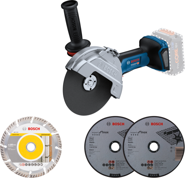 VINKELSLIP BOSCH GWS 18V-180 P SOLO