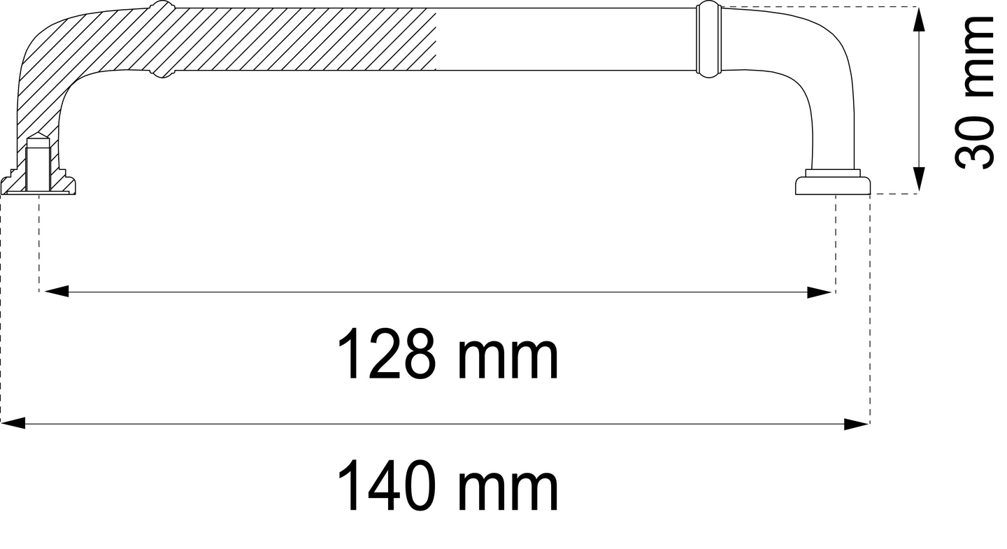 LÅDHANDTAG HABO ELSA ANTIK CC128MM 2ST