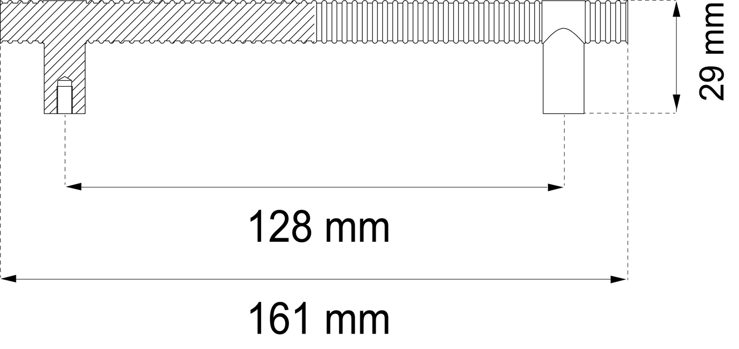 LÅDHANDTAG HABO ALMA SVART CC128MM 2ST