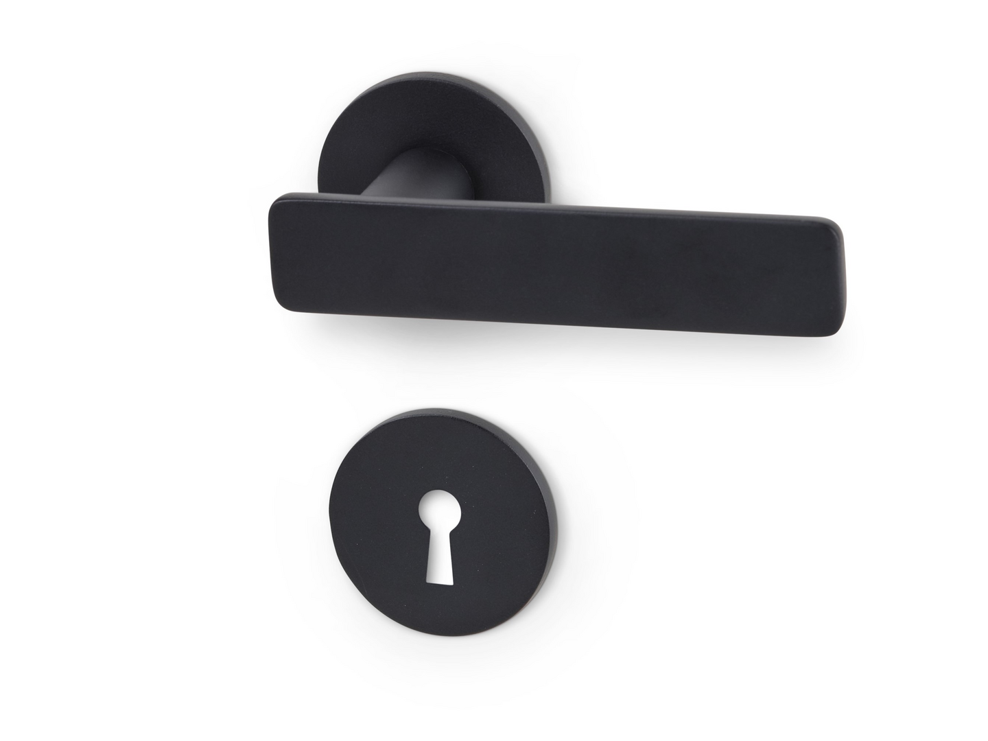 DÖRRHANDTAG MONACO SVART MED NYCKELSKYLT