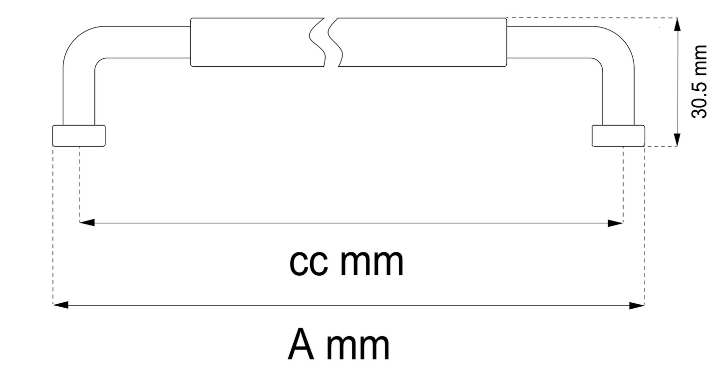 LÅDHANDTAG HABO MAJA SVART CC128MM 2ST