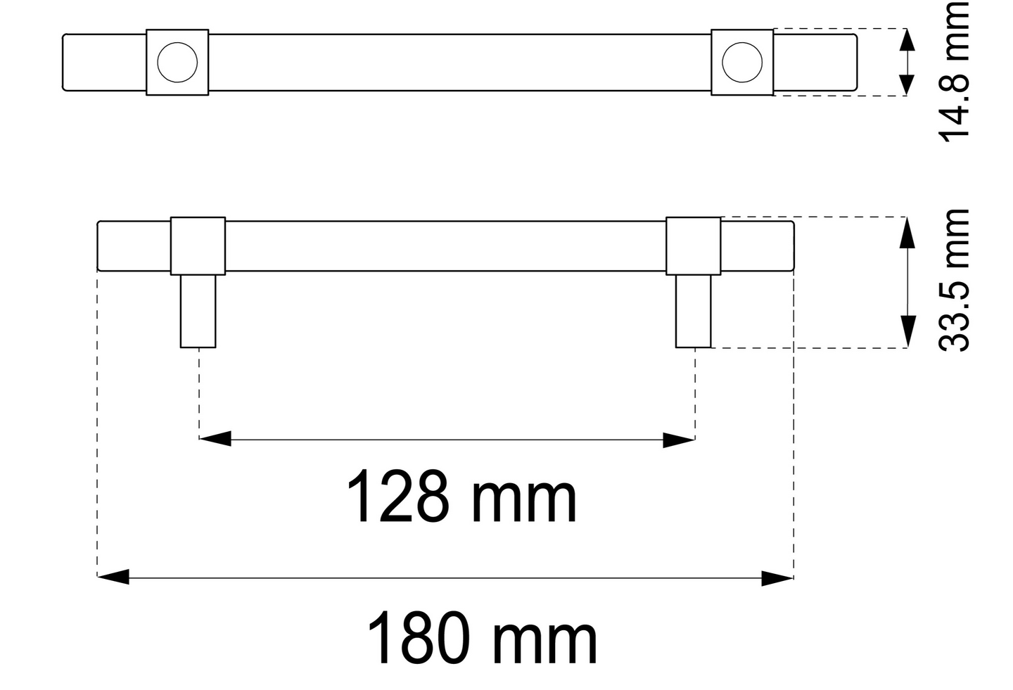 LÅDHANDTAG HABO ELIN EK CC128MM 2ST
