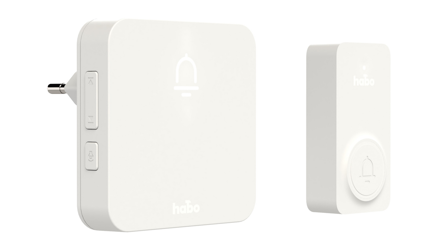 DÖRRKLOCKA HABO TRÅDLÖS SET NORDIC VIT