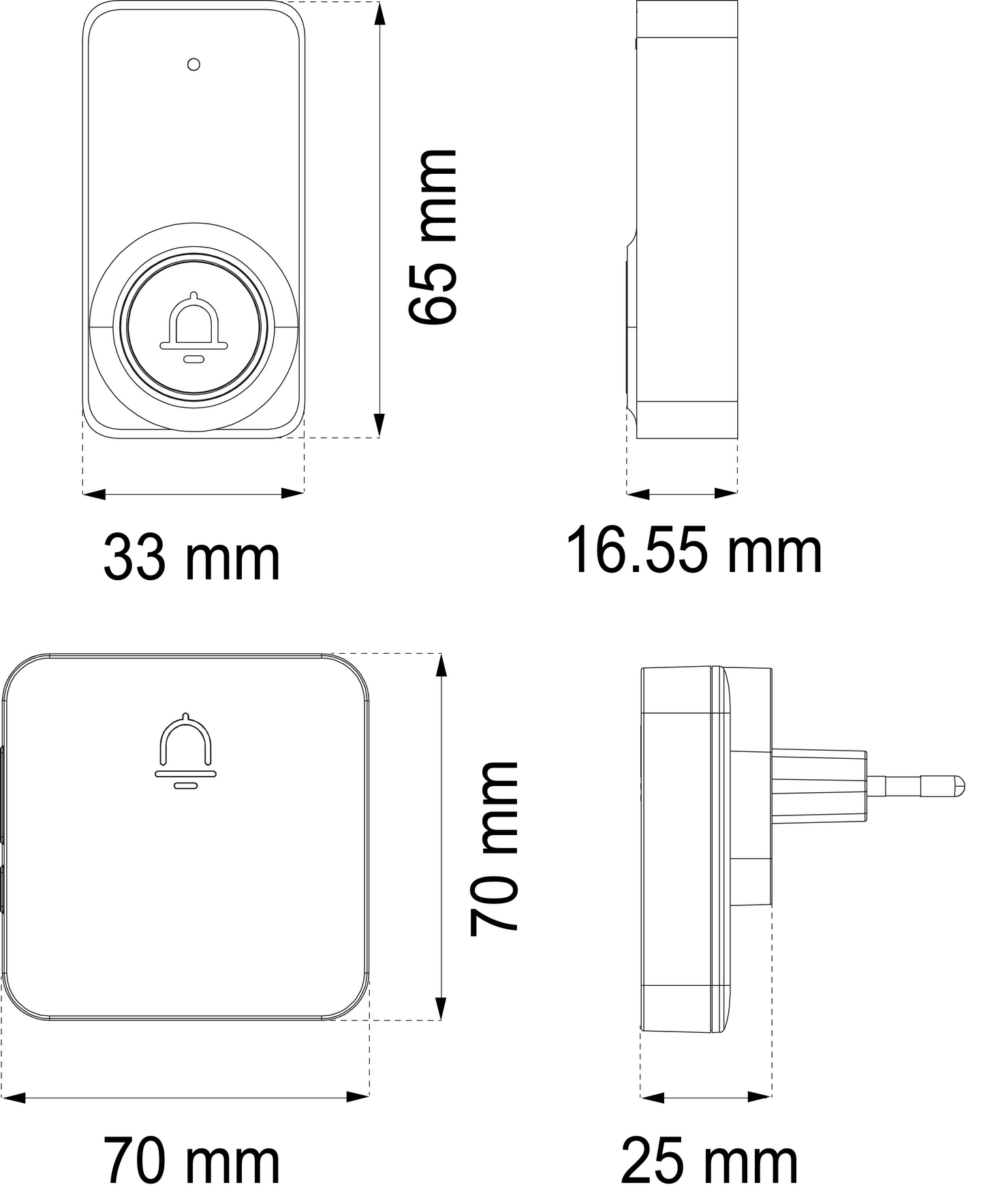 DÖRRKLOCKA HABO TRÅDLÖS SET NORDIC SVART