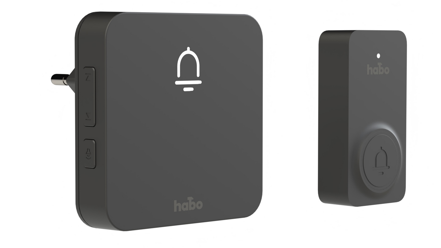 DÖRRKLOCKA HABO TRÅDLÖS SET NORDIC SVART