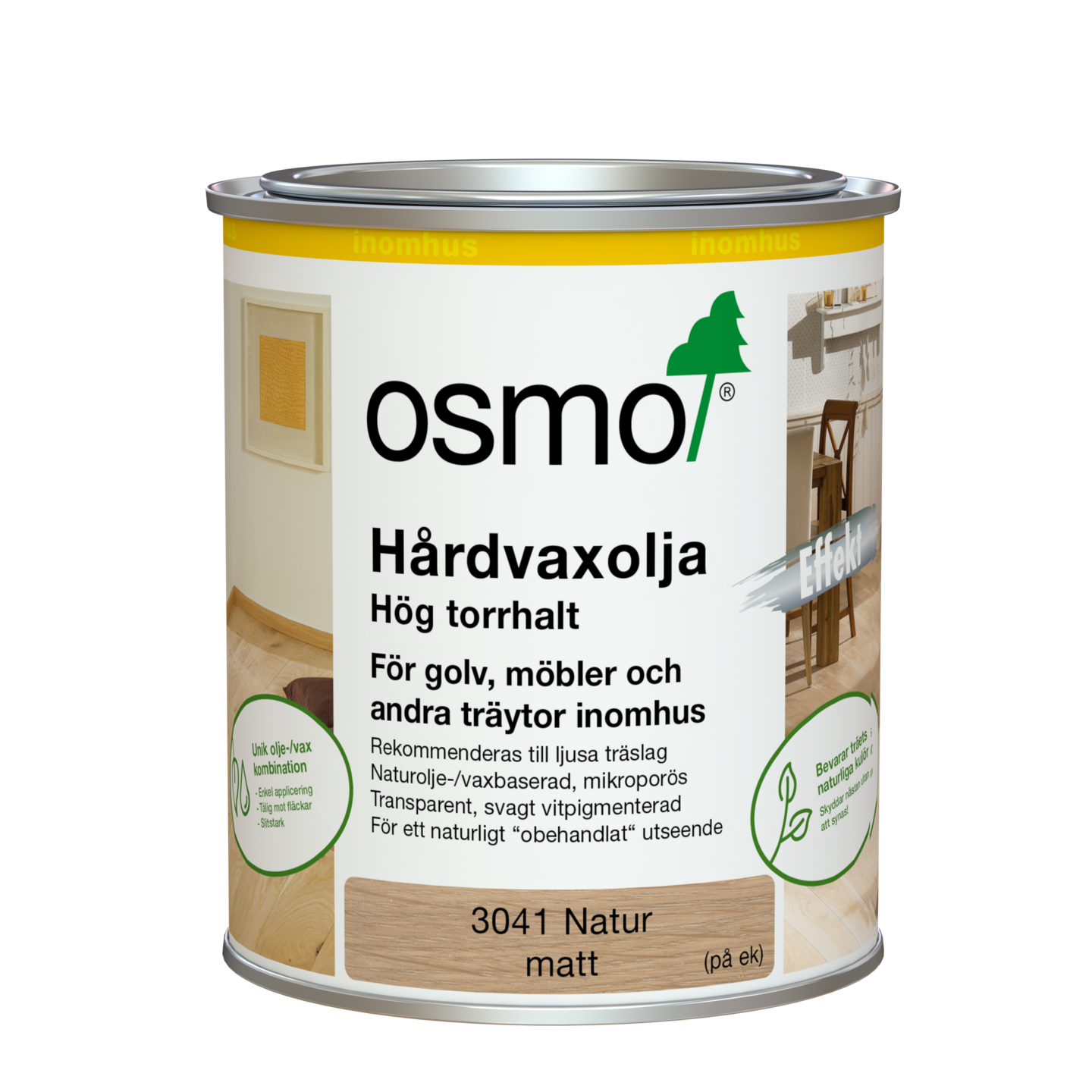 HÅRDVAXOLJA OSMO 3041 0,75L PIGMENTERAD NATUR