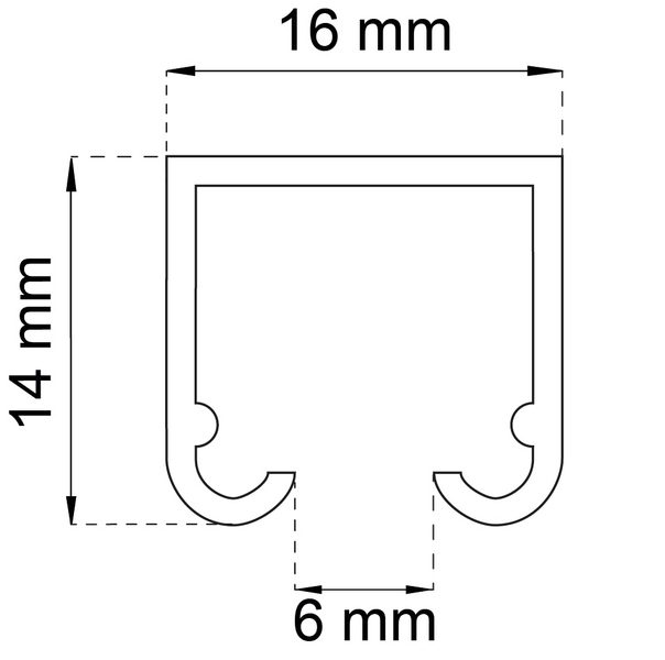 GARDINSKENA HABO 5000MM VIT U-SKENA