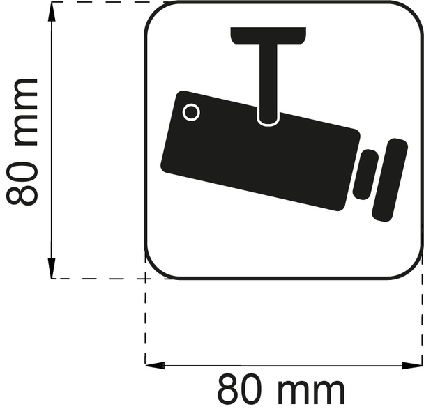 SYMBOL HABO VIDEOÖVERVAKNING 80X80, 80X80MM