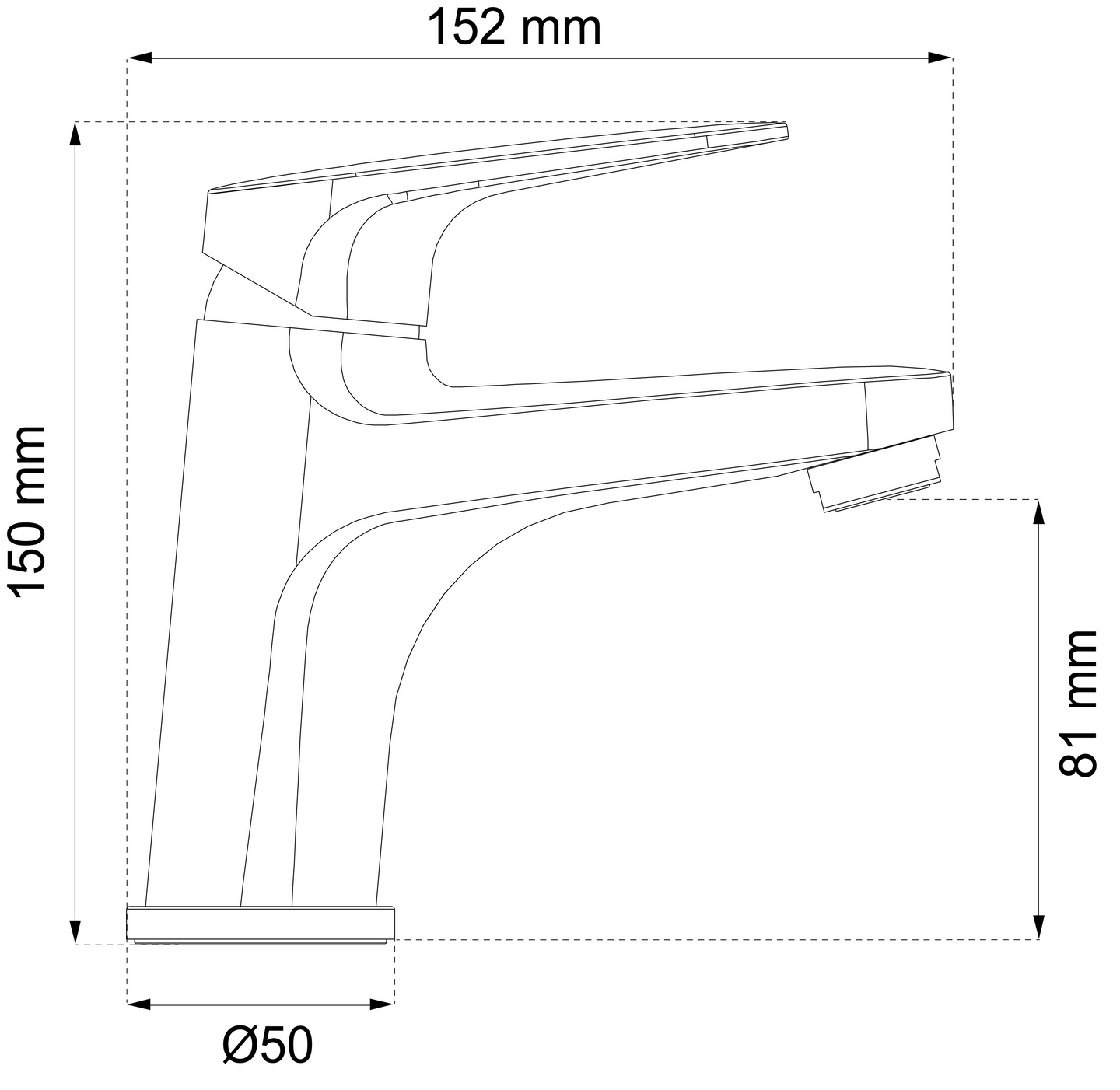 TVÄTTSTÄLLSBLANDARE HABO GERBERA, SVART