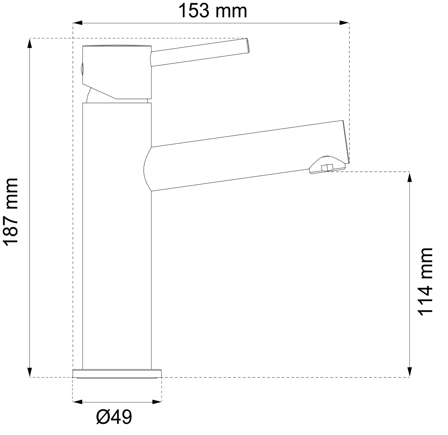 TVÄTTSTÄLLSBLANDARE HABO FLORA, SVART