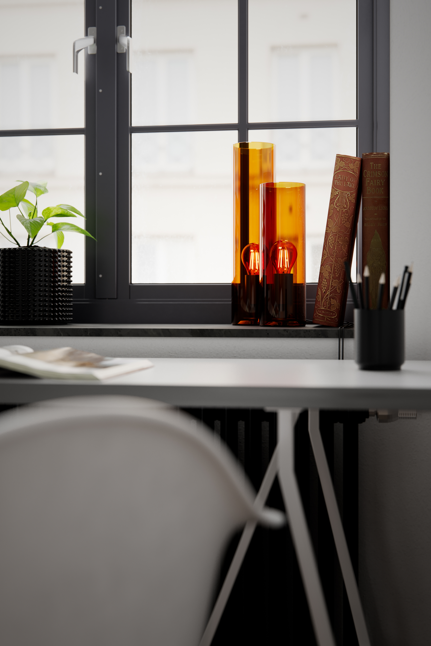 Pöytävalaisin By Rydens Flake 30 cm konjakki