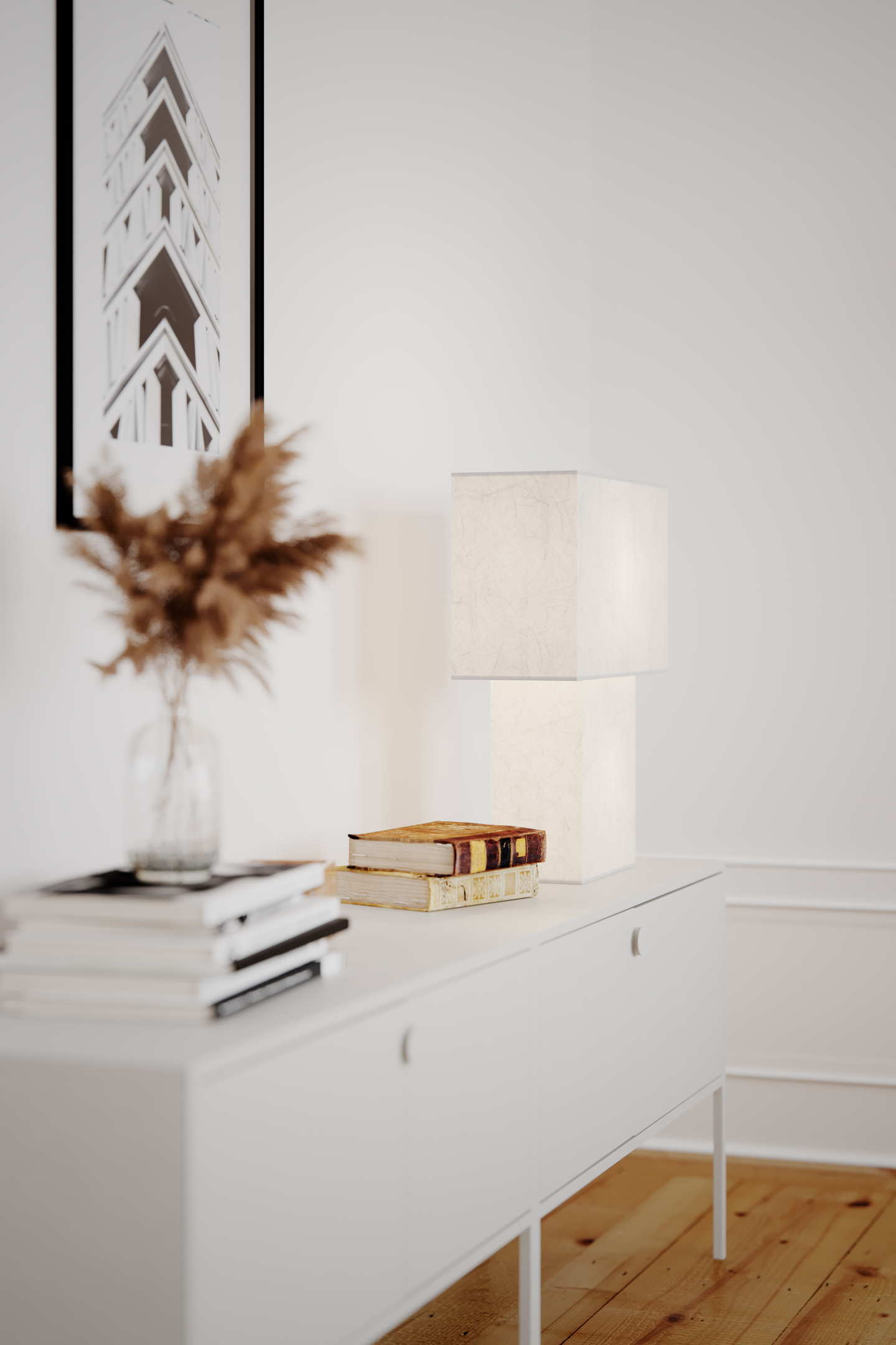 Pöytävalaisin By Rydens Isquare valkoinen