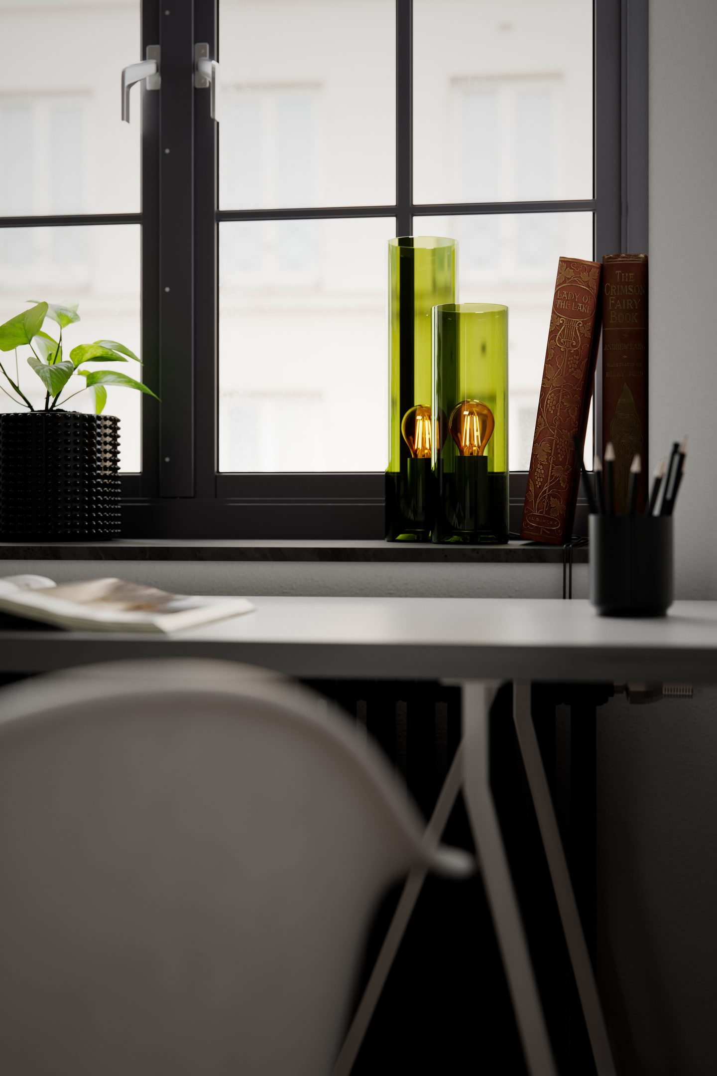 Pöytävalaisin By Rydens Flake 30 cm vihreä