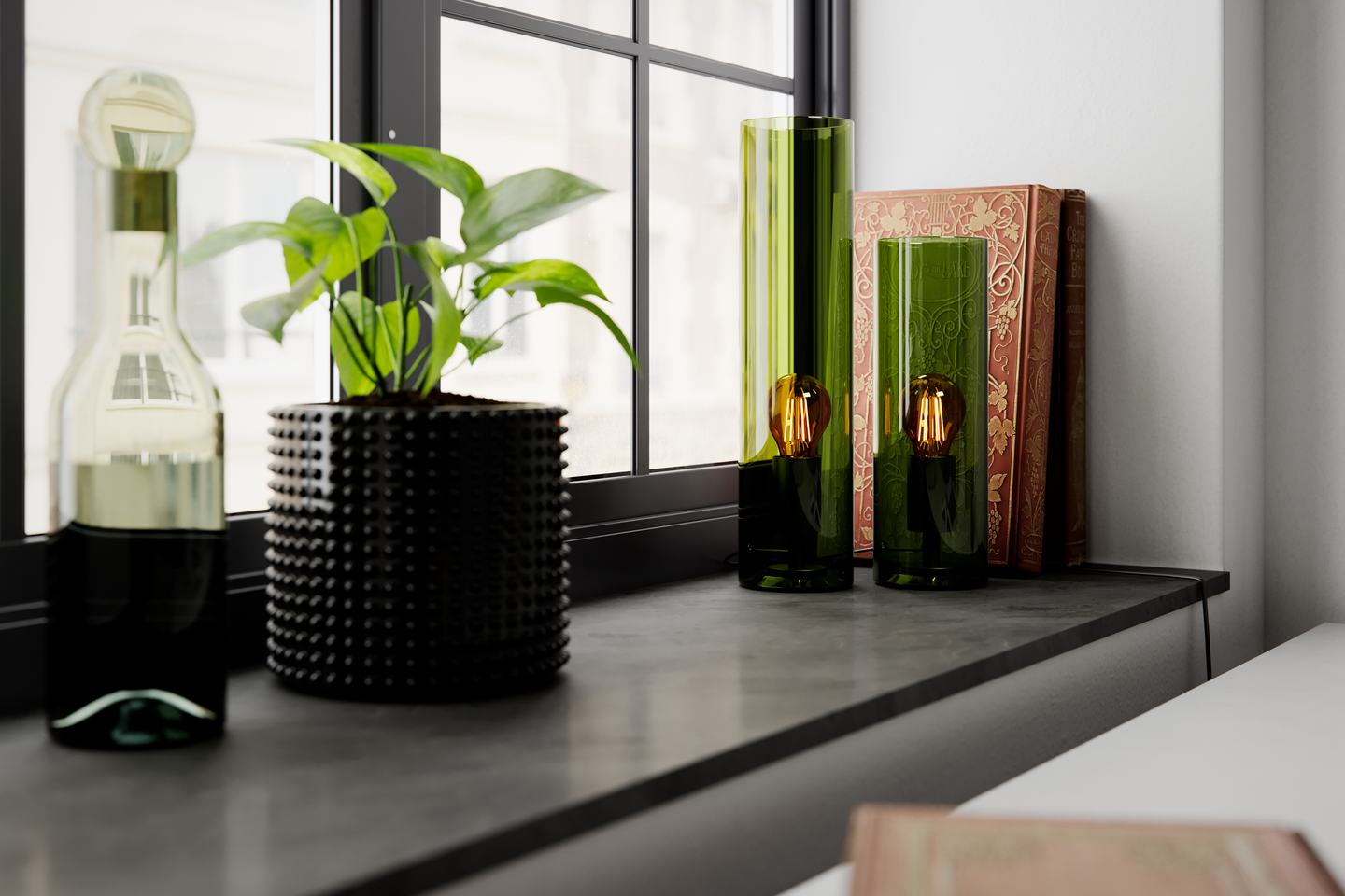 Pöytävalaisin By Rydens Flake 30 cm vihreä