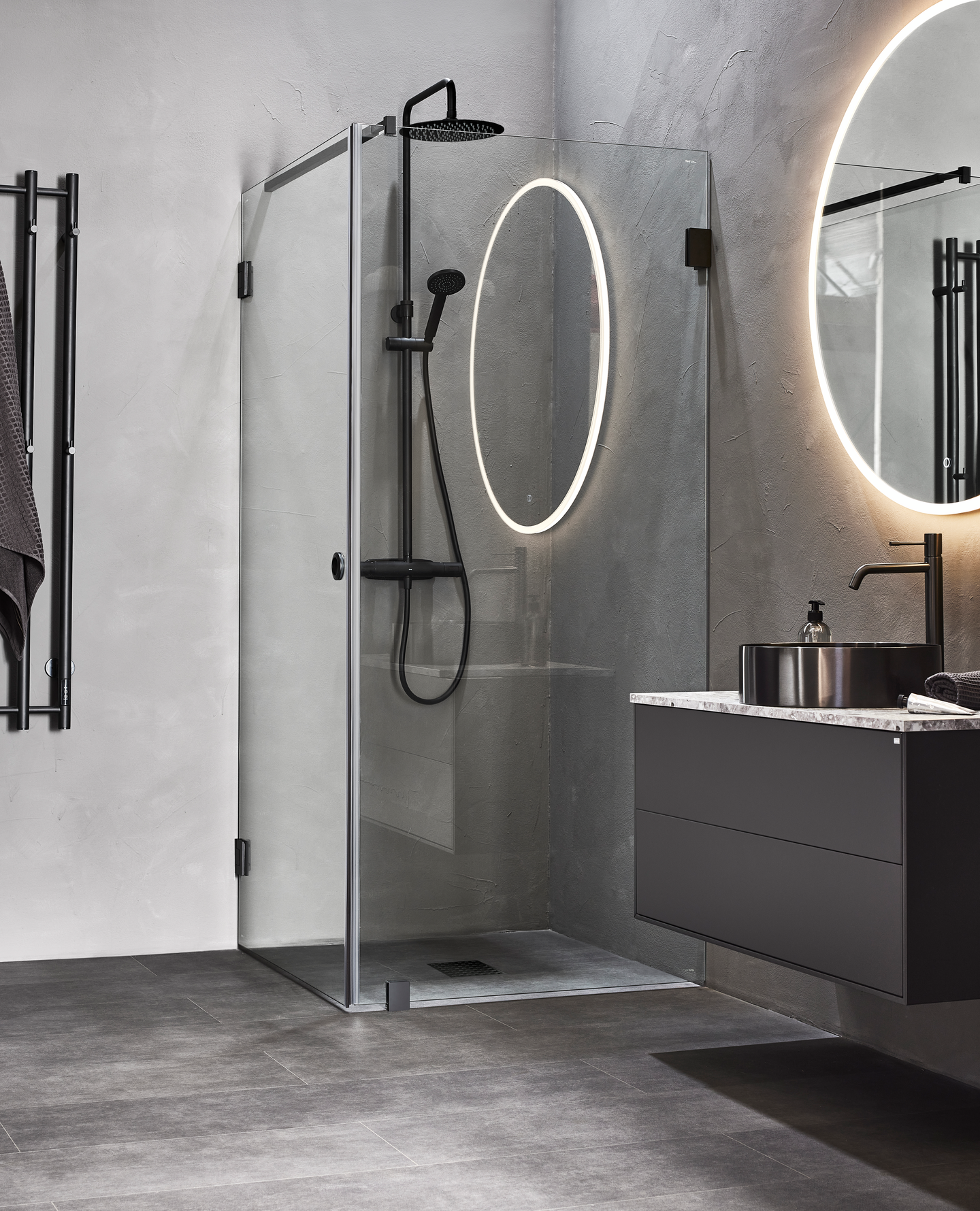 DUSCHHÖRN HAFA INFINITY COMBI SVART 90X100