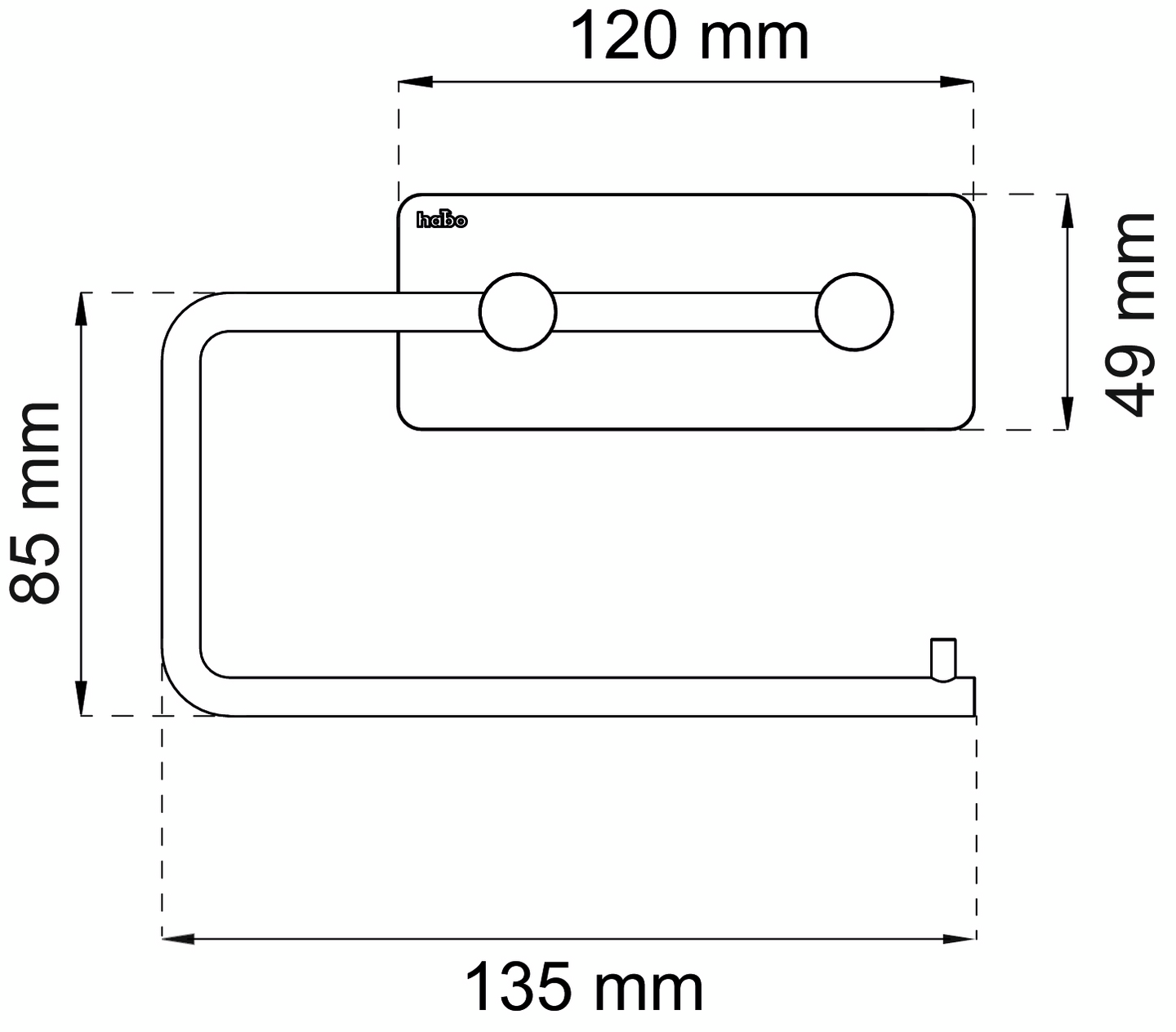 TOALETTPAPPERSHÅLLARE HABO ANGLE VIT 100X135MM