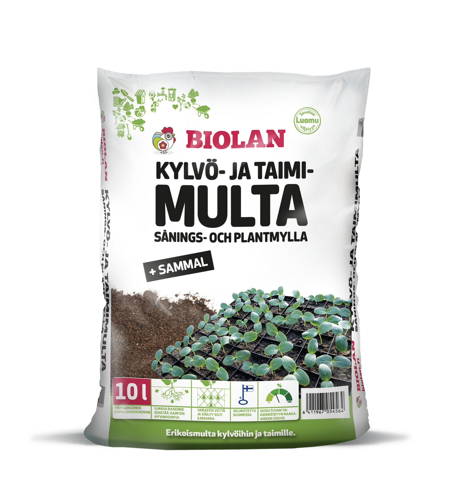 Kylvö- ja taimimulta Biolan 10l
