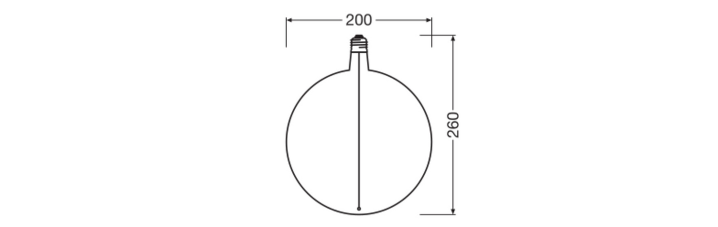 Sisustuslamppu OSRAM Vintage Magnetic Globe 200mm 1800K E27 ruskea