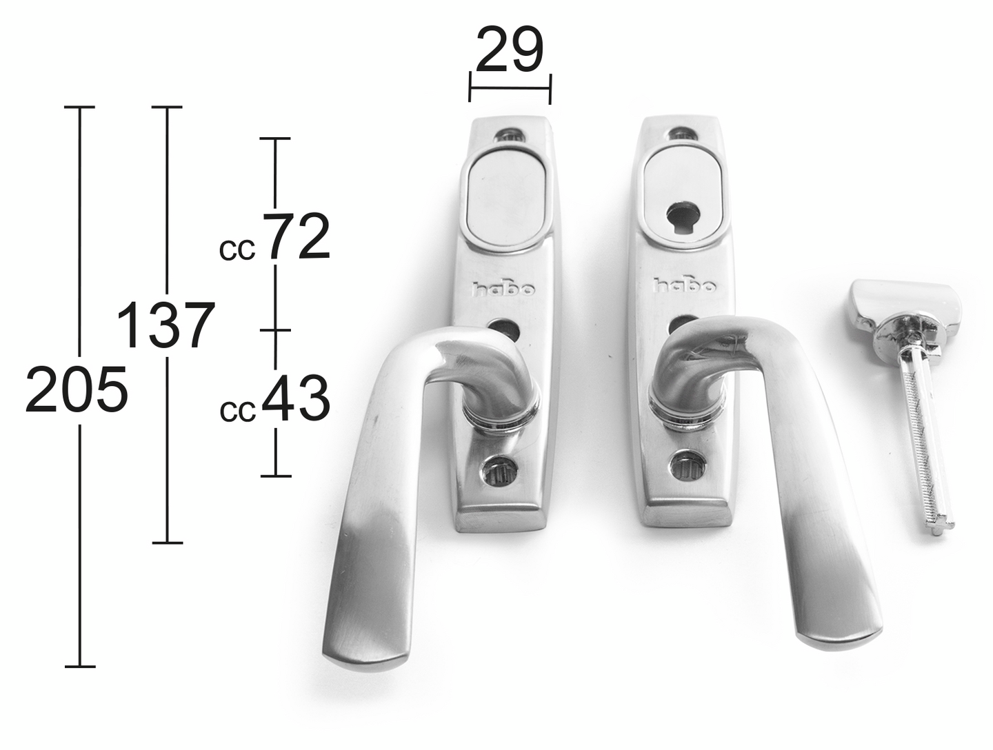 TERRASSDÖRRHANDTAG HABO MATTKROM, COPENHAGEN