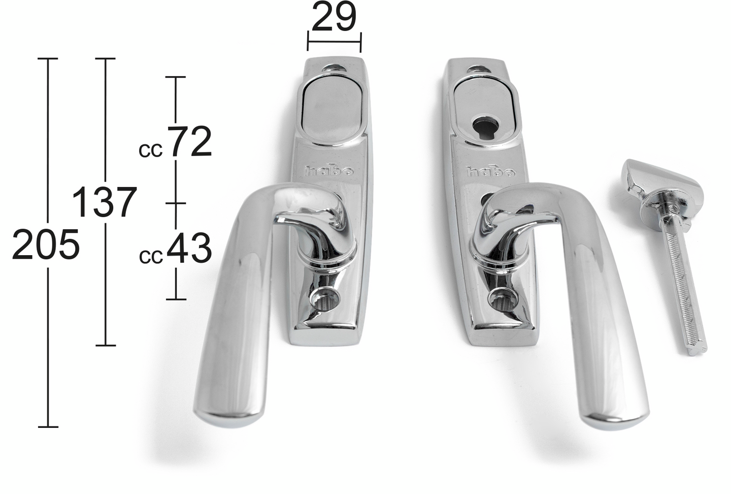 TERRASSDÖRRHANDTAG HABO KROM, COPENHAGEN