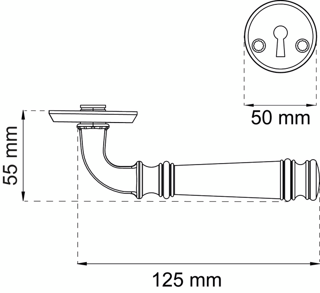 DÖRRHANDTAG HABO PALERMO SVART MED NYCKELSKYLT