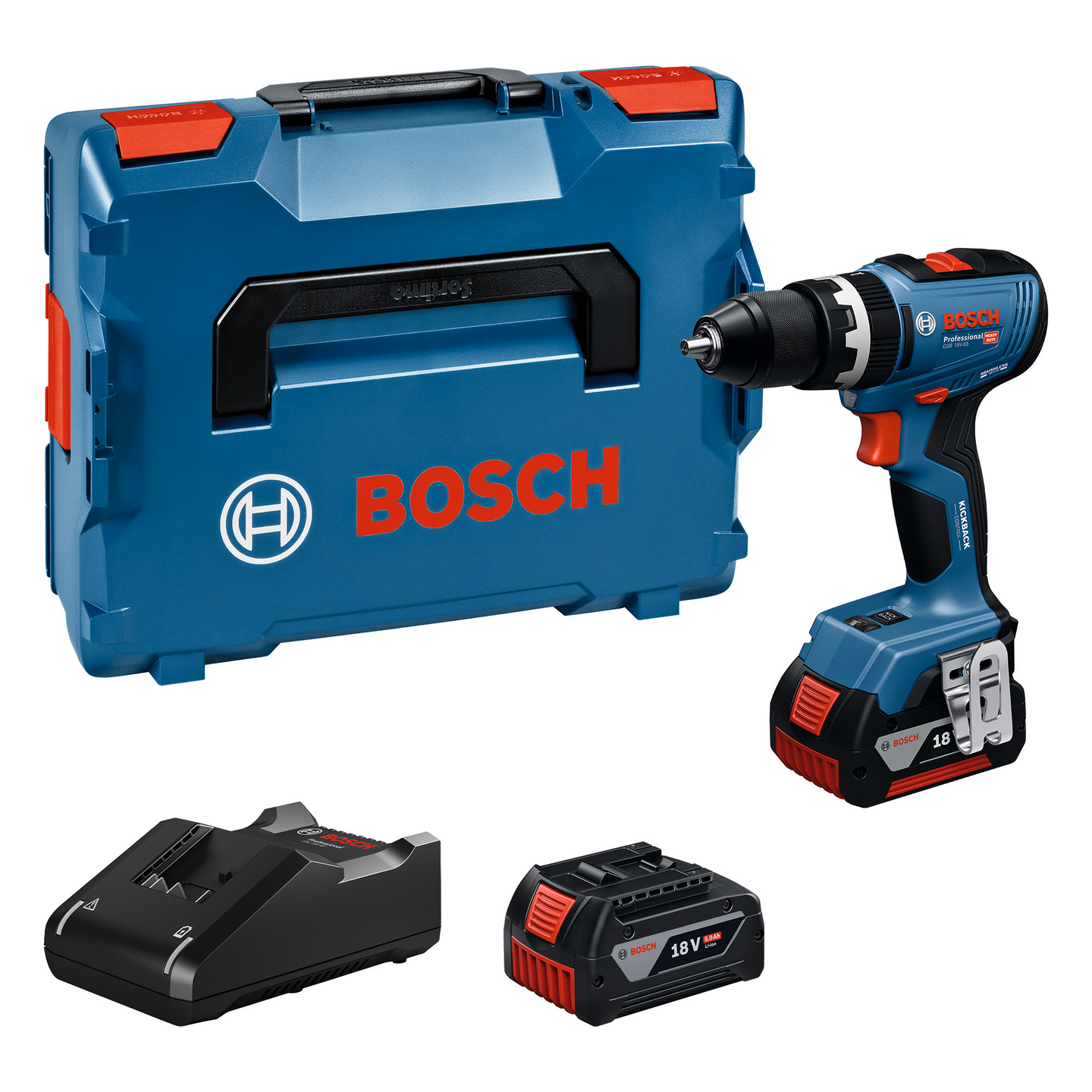 Akkuiskuporakone Bosch GSB 18V-65 2x5,0Ah L-Boxx