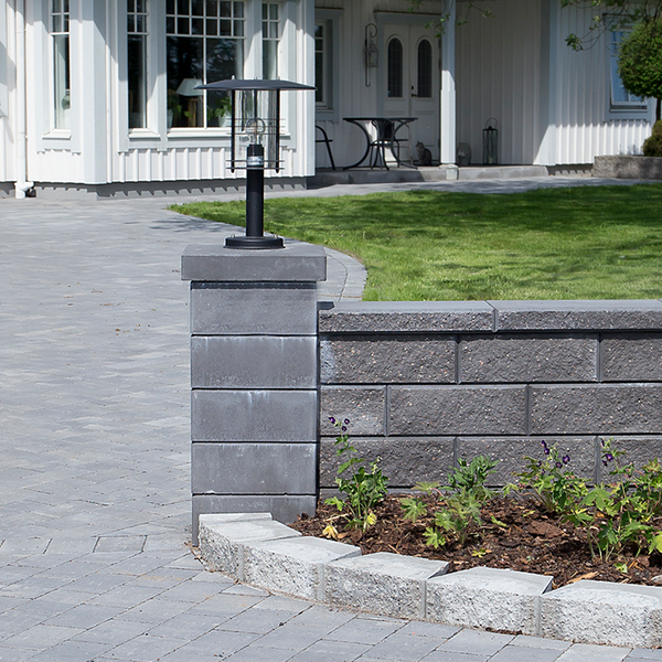 STOLPELEMENT BENDERS SLÄT GRAFIT H 350X350X150MM