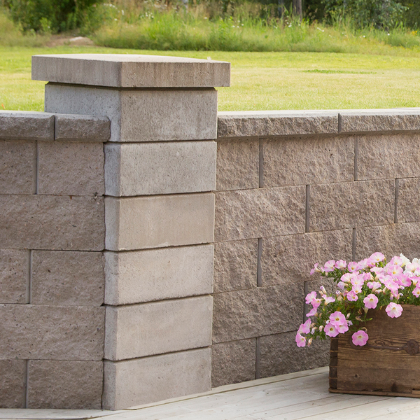 STOLPELEMENT SLÄT GRÅ H 350X350X150MM