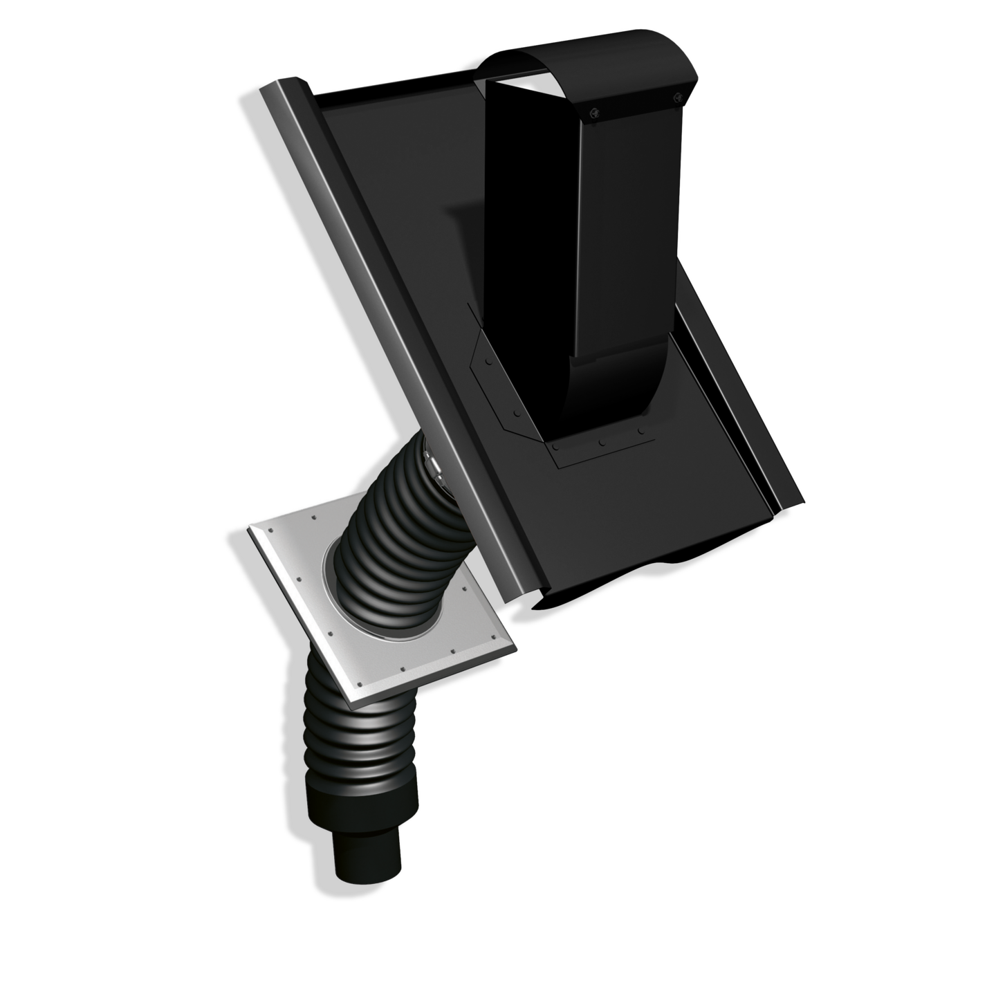 AVLOPPSLUFTARE PLÅT MED HATT 2-KUPIG TEGELRÖD