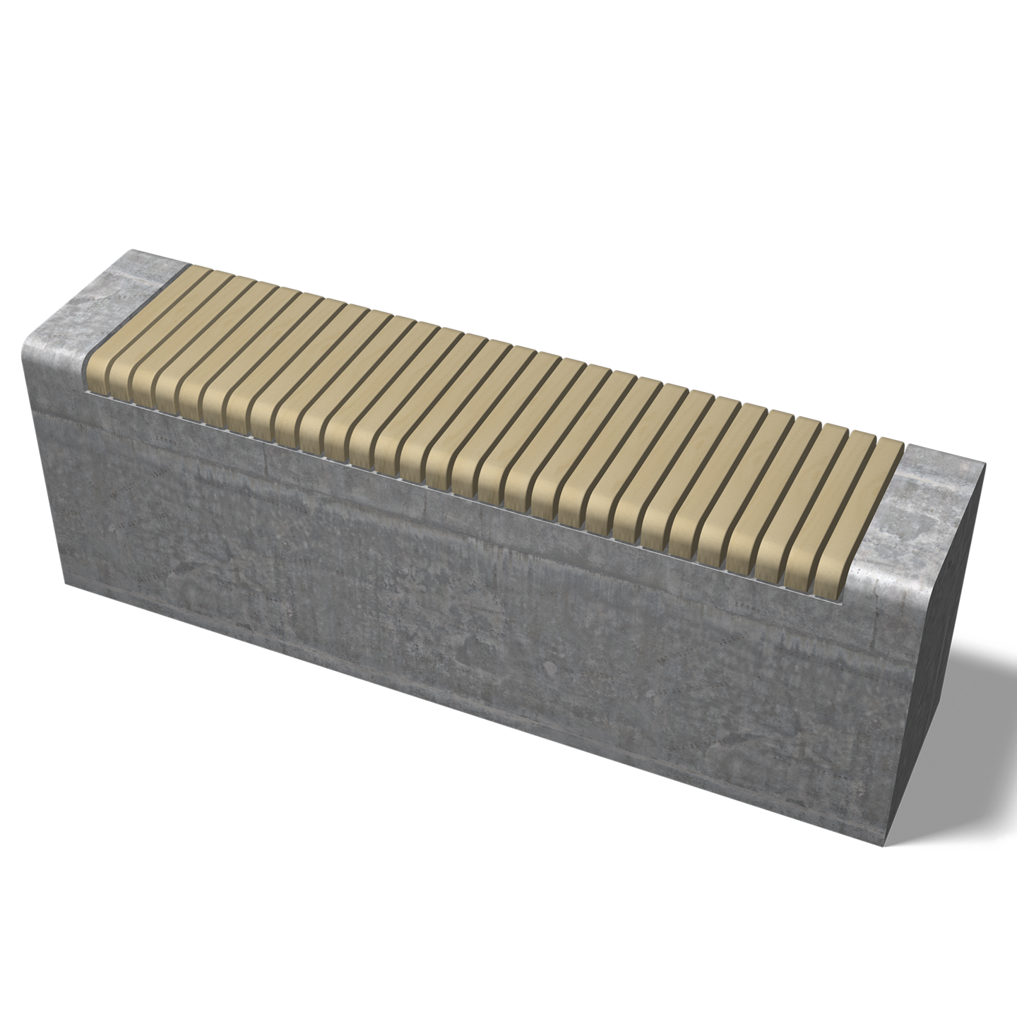 SITTBÄNK/BARRIÄR BENDERS NEWLINE MED, TRÄSITS RAK GRÅ 1900X470X650