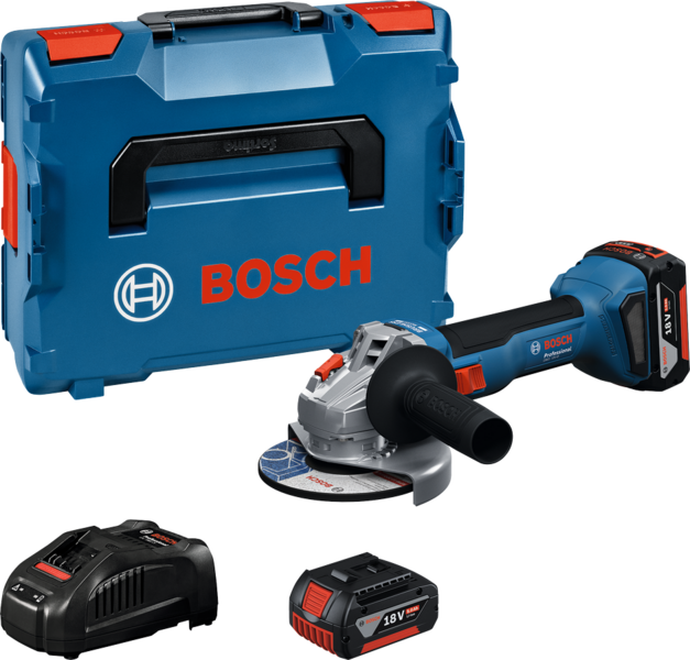 VINKELSLIP BOSCH GWS 18V-8 2X5AH, L-BOXX