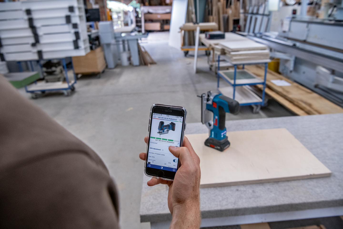 STICKSÅG BOSCH GST 18V-155 SC SOLO, L-BOXX