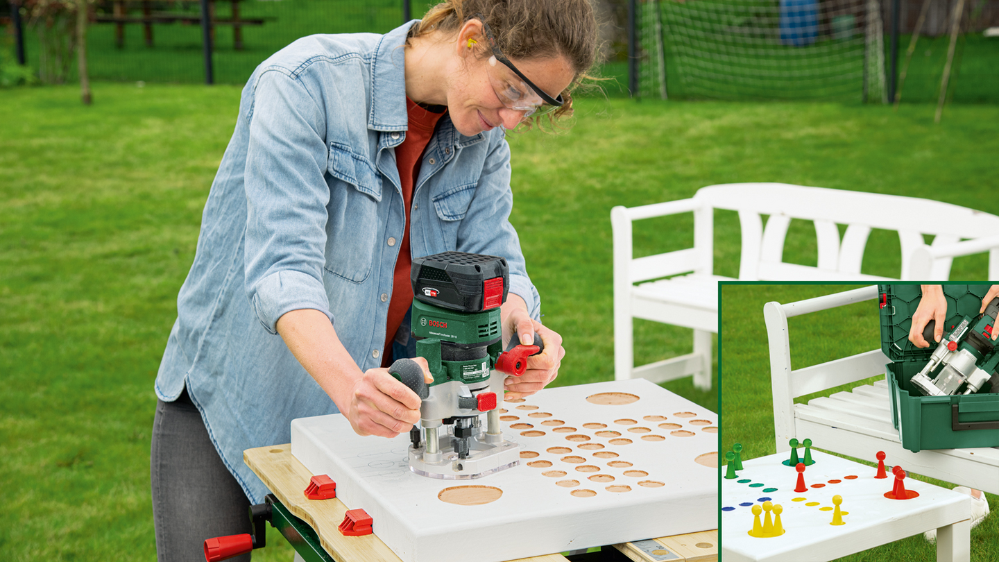 Akkujyrsin Bosch AdvancedTrimRouter 18V-8 runko setti