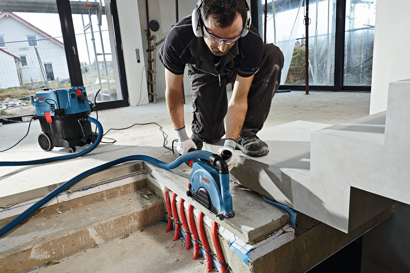 Pölynpoistoadapteri Bosch GDE 230 FC-t kulmahiomakoneelle