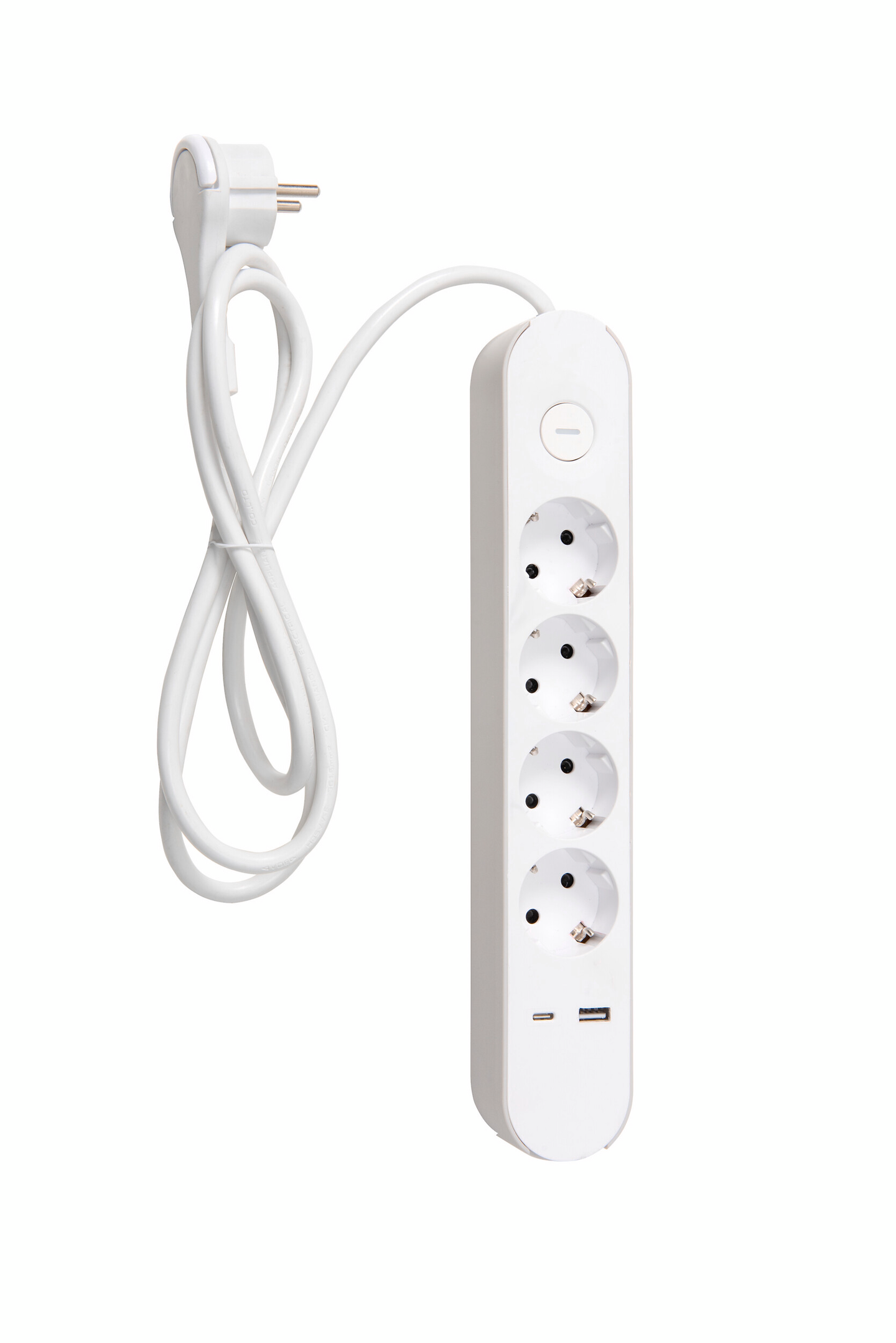 Jatkojohto Trend 2usb 1,4m 4-os. valkoinen