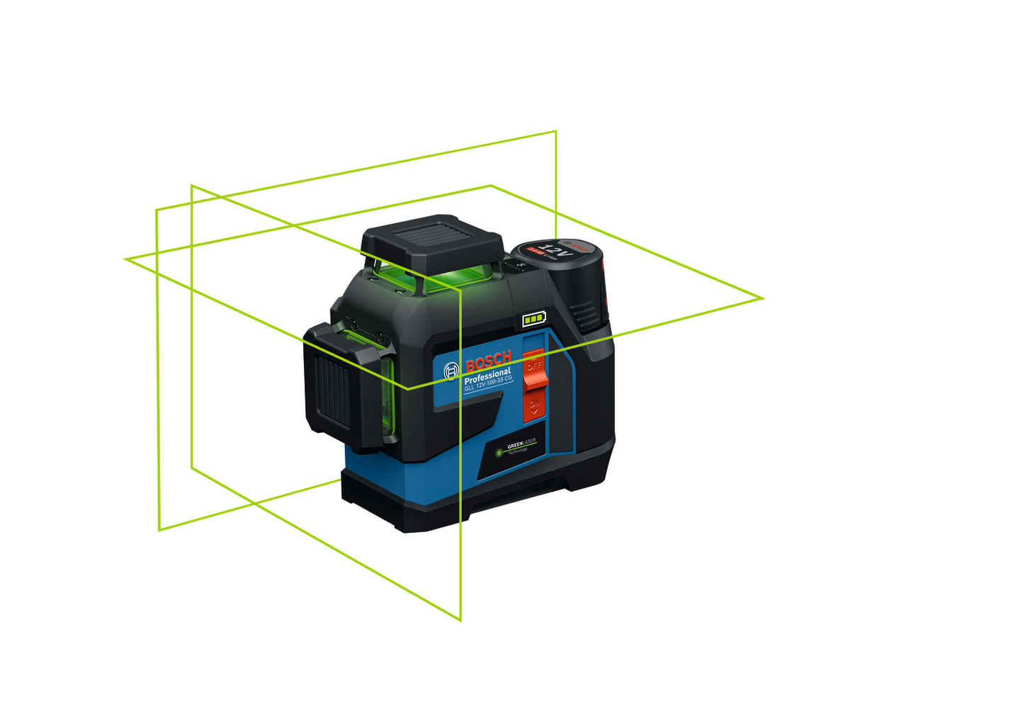 Linjalaser Bosch GLL 12V-100-33 CG 1x2,0Ah L-Boxx