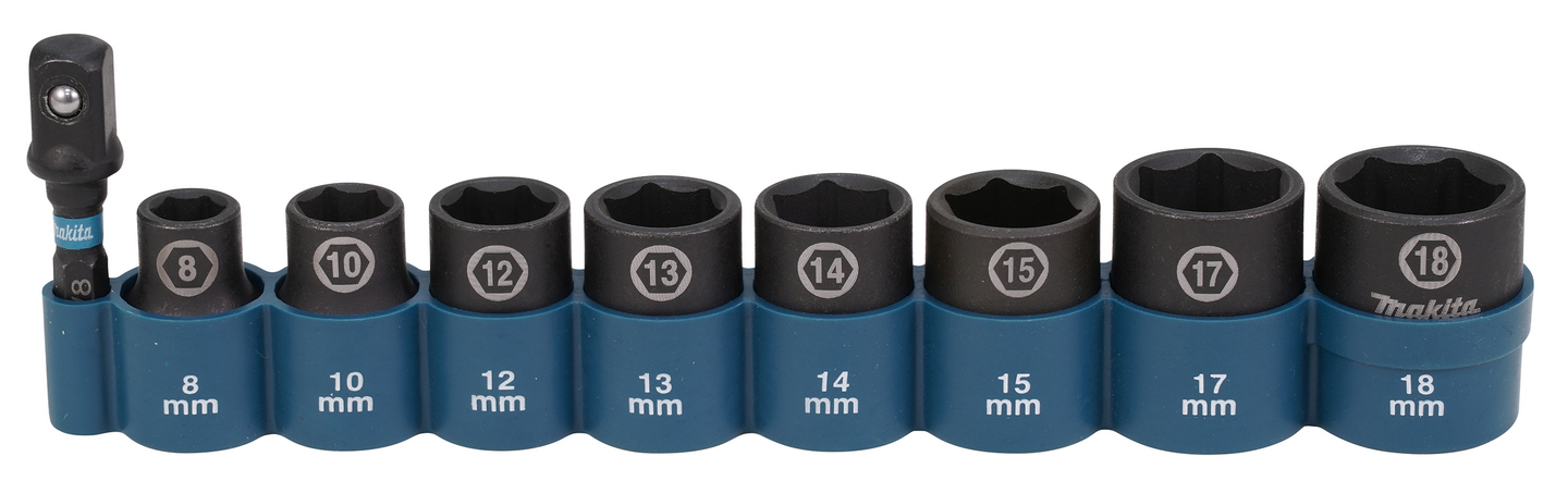 Voimahylsysarja Makita Impact Black 3/8" 9-os 8-18mm hylsyt