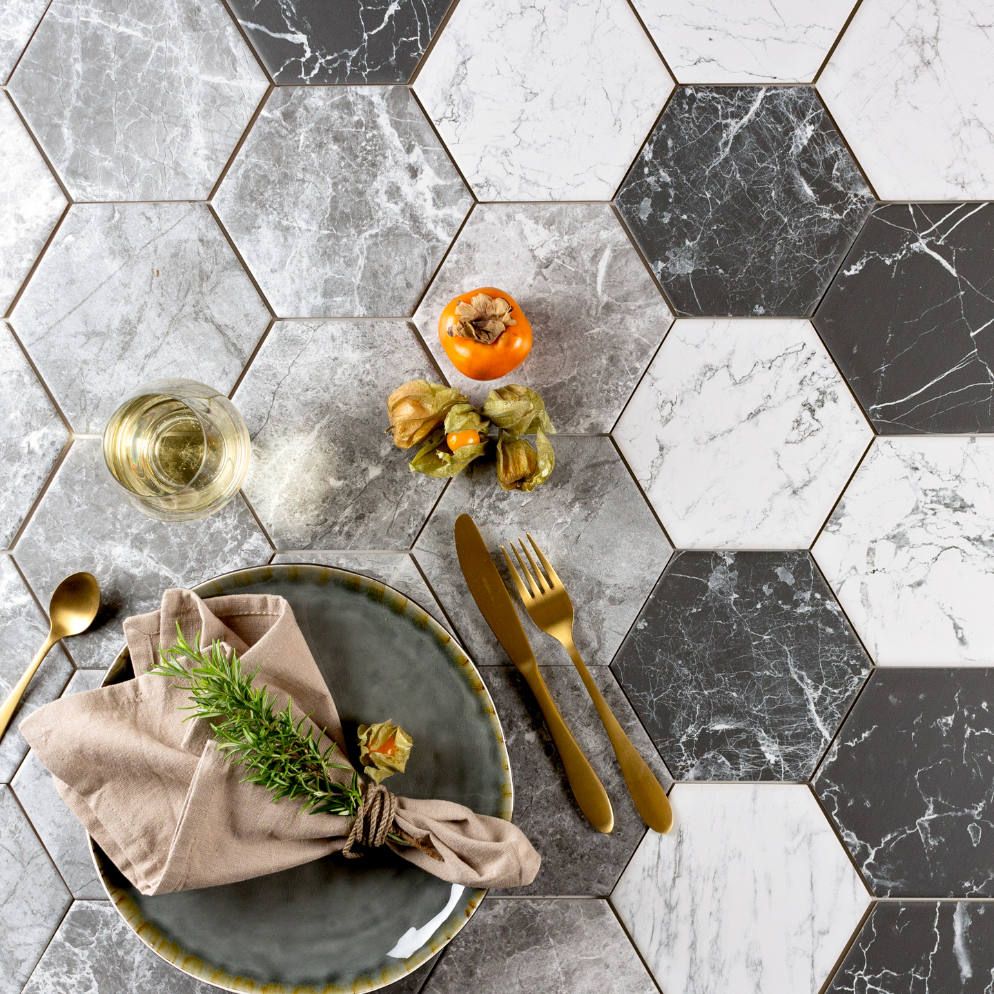 KLINKER GOLVABIA MARRIOTT MARQU 14X16,3, 30/KRT HELKARTONG HEXAGON