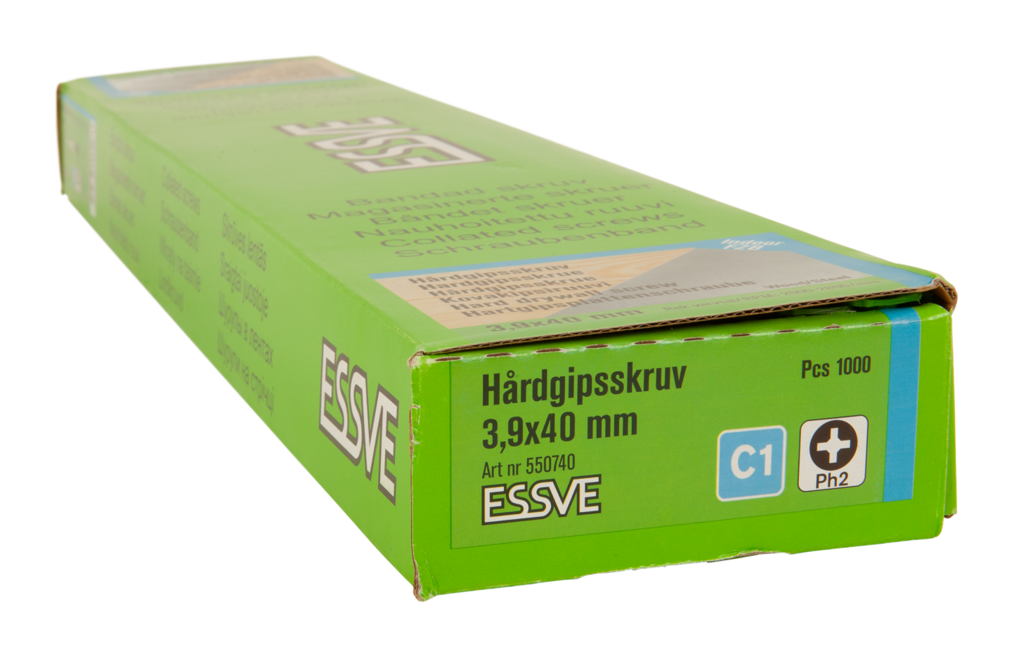 HÅRDGIPSSKRUV F TRÄ/STÅLREGEL PH2 FZB BANDAD 3,9X40