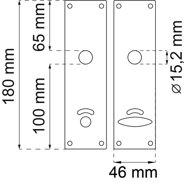 WC-BESLAG HABO 65 NICKEL 180X46MM