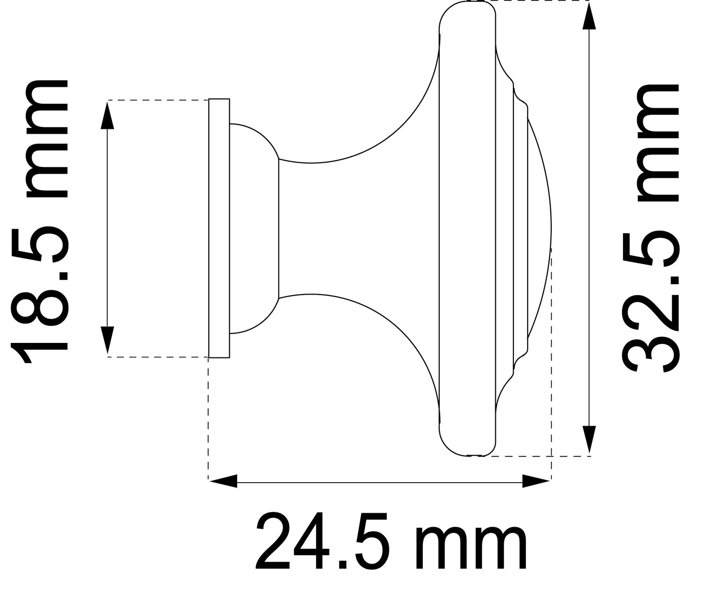 KNOPP HABO LEON SVART 30MM