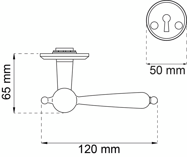 DÖRRHANDTAG HABO A264 KROM MED NYCKELSKYLT