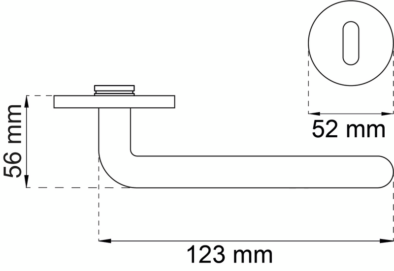 DÖRRTRYCKE HABO LONDON ROSTFRI, INKL NYCKELSKYLT INNERDÖRR